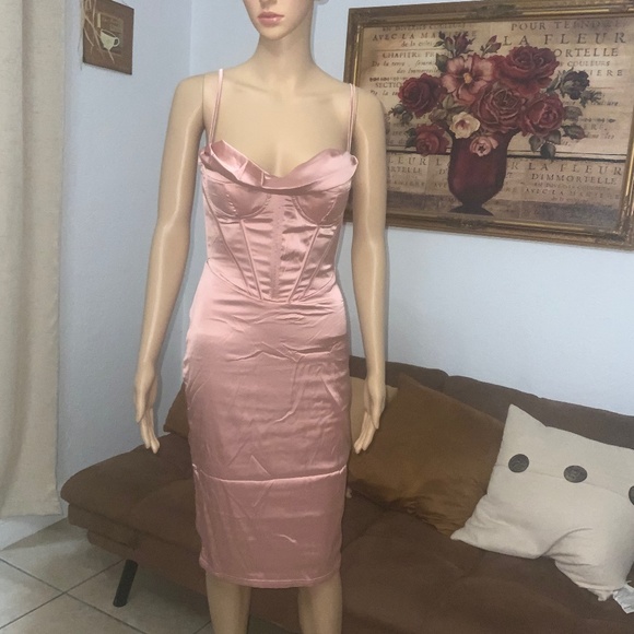 Corset Bodycon Spaghetti Slip Dress NWT - Picture 3 of 14